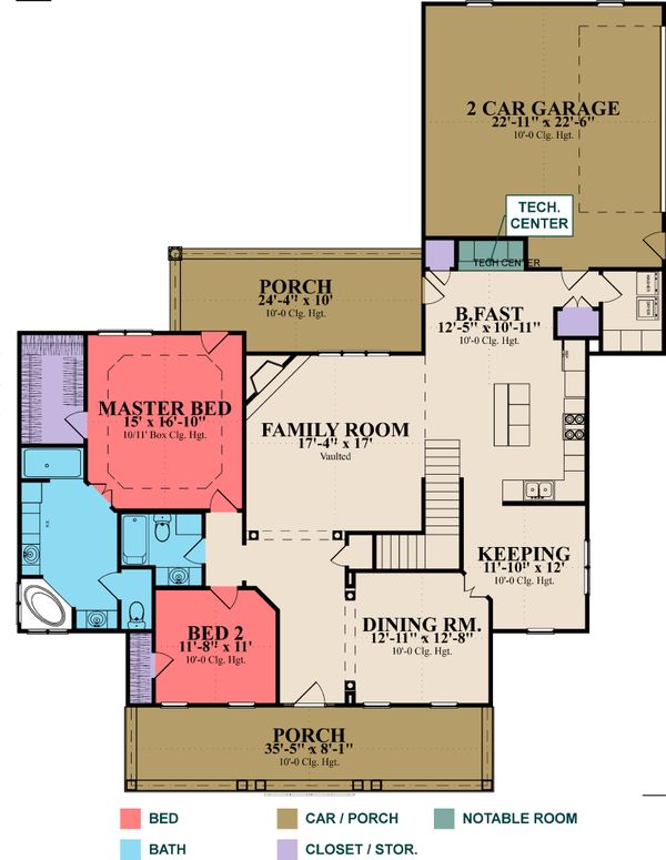 Dream House Plan - Cottage Floor Plan - Main Floor Plan #63-351