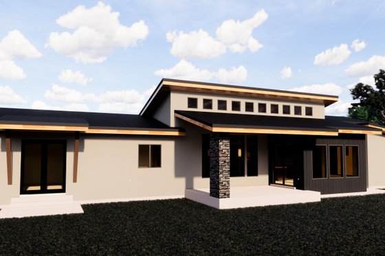 Exterior - Rear Elevation for Contemporary House Plan #920-15 - 5 bed, 3.5 bath