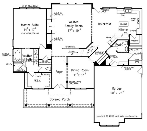 Craftsman Floor Plan - Main Floor Plan #927-4