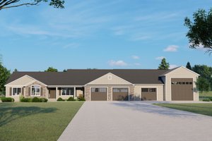 Ranch Exterior - Front Elevation Plan #1064-173
