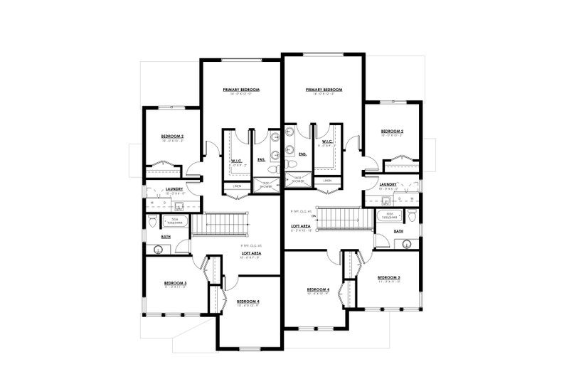 Home Plan - Floor Plan - Upper Floor for Farmhouse House Plan #1114-29 - 8 bed, 4 bath