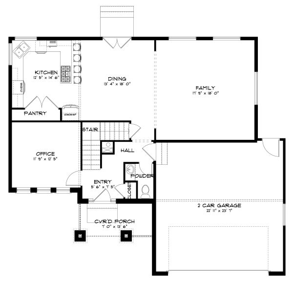 House Design - Traditional Floor Plan - Main Floor Plan #1060-49