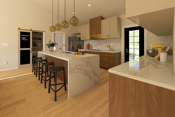 Interior - Kitchen 2 for Farmhouse House Plan #126-238 - 2 bed, 2 bath