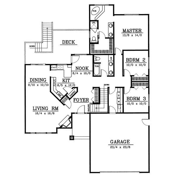 House Plan Design - Traditional Floor Plan - Main Floor Plan #90-102