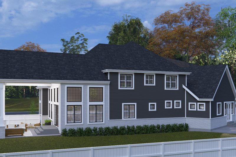House Blueprint - Exterior - Rear Elevation for Craftsman House Plan #1060-477 - 3 bed, 3.5 bath