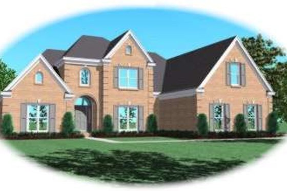 Exterior - Front Elevation for European House Plan #81-1582 - 4 bed, 3.5 bath