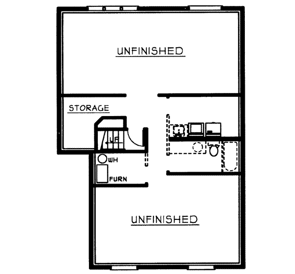 Architectural House Design - Traditional Floor Plan - Lower Floor Plan #97-304
