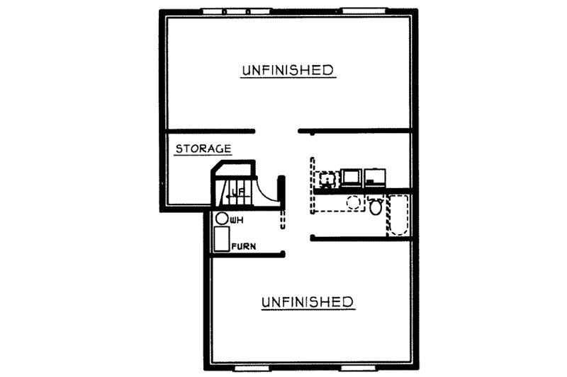 Home Plan - Floor Plan - Lower Floor for Traditional House Plan #97-304 - 2 bed, 2 bath