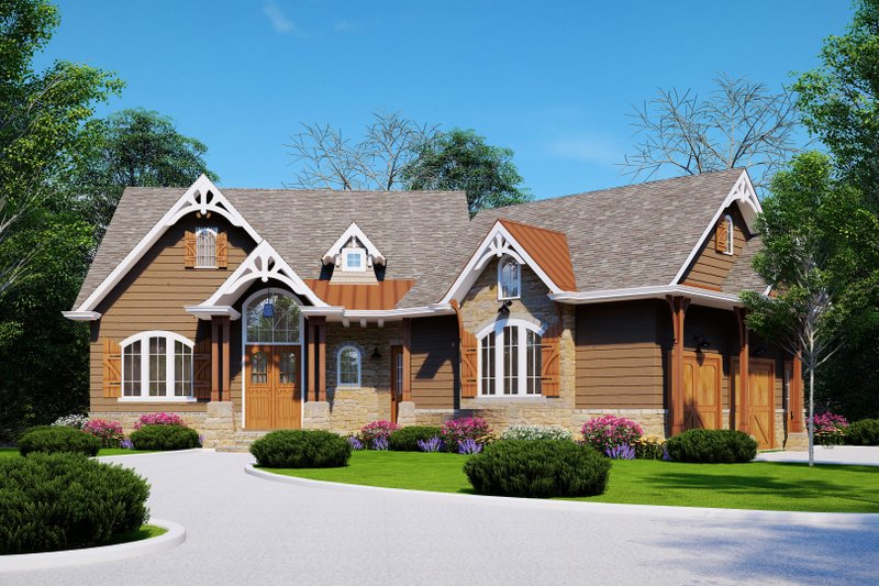 Architectural House Design - Ranch Exterior - Front Elevation Plan #54-444