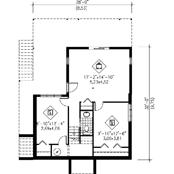 Contemporary Floor Plan - Lower Floor Plan #25-3043