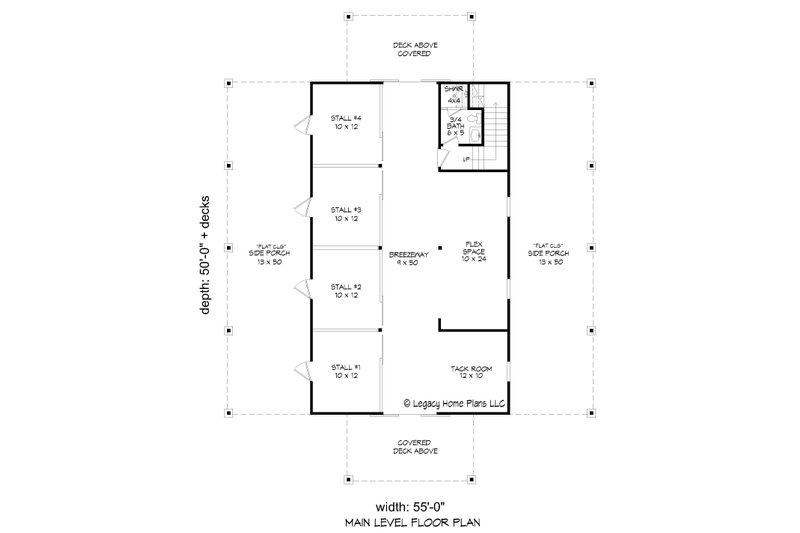 Home Plan - Floor Plan - Main Floor for Barndominium House Plan #932-706 - 3 bed, 3 bath