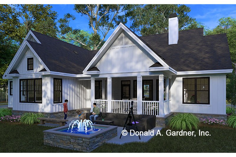 Architectural House Design - Exterior - Rear Elevation for Ranch House Plan #929-1094 - 3 bed, 2 bath