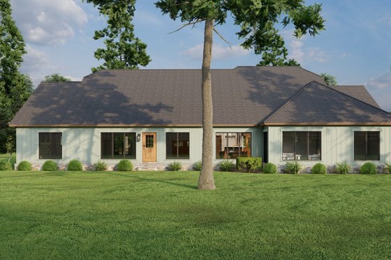 Exterior - Rear Elevation 1 for European House Plan #17-2220 - 2 bed, 2 bath