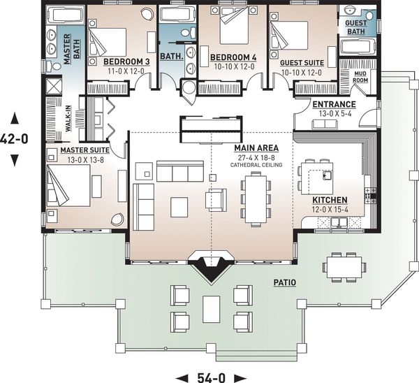 Dream House Plan - Contemporary Floor Plan - Main Floor Plan #23-2263