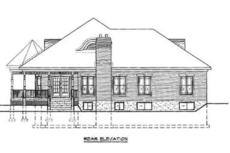 House Blueprint - Exterior - Rear Elevation for European House Plan #25-1101 - 3 bed, 2 bath