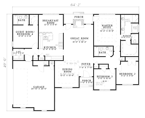 Home Plan - Traditional Floor Plan - Main Floor Plan #17-594