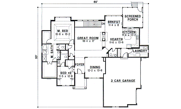 Traditional Floor Plan - Main Floor Plan #67-375