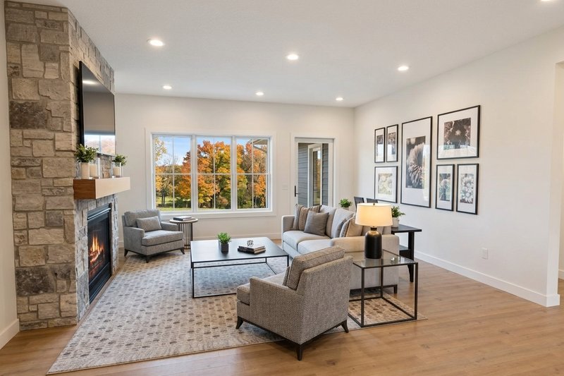 House Design - Interior - Family Room for Farmhouse House Plan #51-1534 - 3 bed, 2.5 bath
