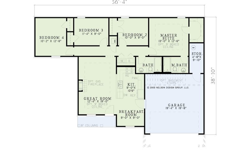 Home Plan - Floor Plan - Main Floor for Craftsman House Plan #17-3458 - 4 bed, 2 bath