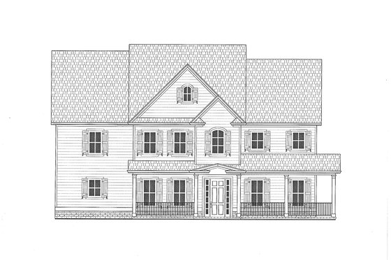 Exterior - Front Elevation 4 for Farmhouse House Plan #437-92 - 4 bed, 4.5 bath