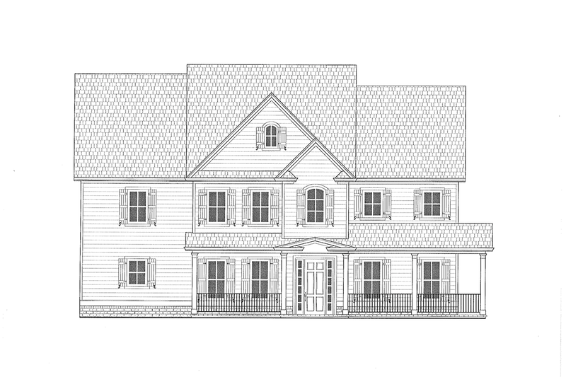 House Blueprint - Exterior - Front Elevation 4 for Farmhouse House Plan #437-92 - 4 bed, 4.5 bath