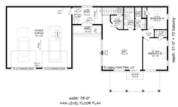 Contemporary Floor Plan - Main Floor Plan #932-904