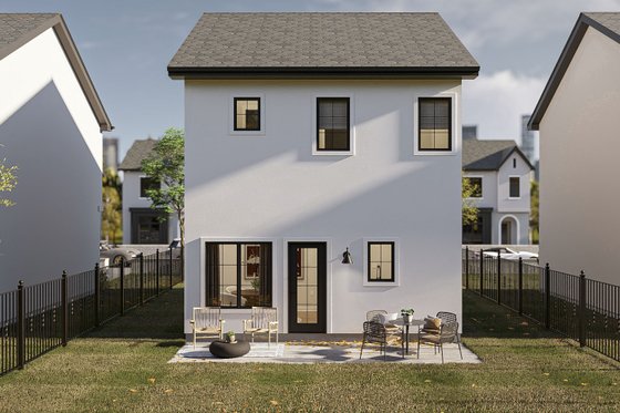 Exterior - Rear Elevation for Cottage House Plan #455-703 - 2 bed, 2.5 bath
