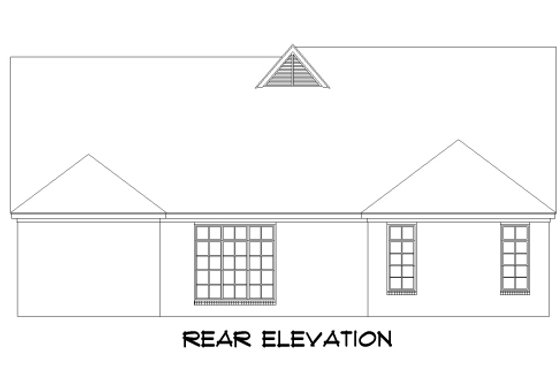 Exterior - Rear Elevation for European House Plan #424-172 - 4 bed, 2 bath
