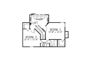 Floor Plan - Upper Floor for Tudor House Plan #410-243 - 3 bed, 2.5 bath