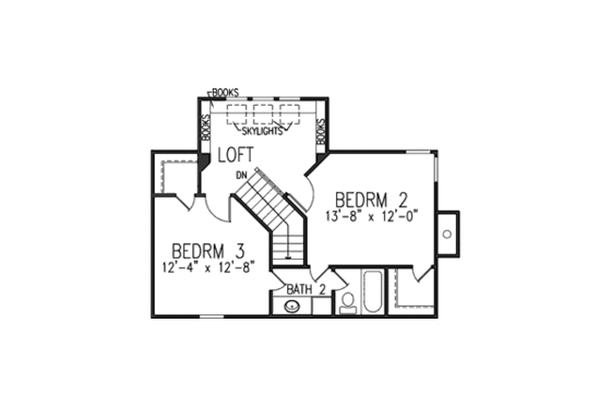 Floor Plan - Upper Floor for Tudor House Plan #410-243 - 3 bed, 2.5 bath