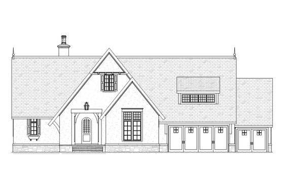 Exterior - Front Elevation 4 for European House Plan #901-108 - 4 bed, 3.5 bath