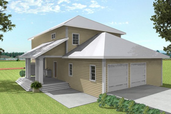 Exterior - Rear Elevation for Traditional House Plan #44-184 - 4 bed, 2.5 bath