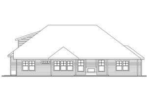 Exterior - Rear Elevation for Traditional House Plan #124-681 - 3 bed, 2.5 bath