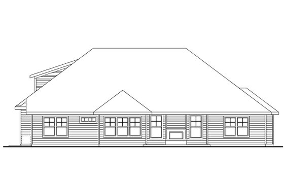 Exterior - Rear Elevation for Traditional House Plan #124-681 - 3 bed, 2.5 bath