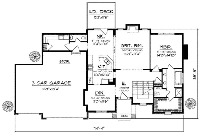 Dream House Plan - Floor Plan - Main Floor for Traditional House Plan #70-621 - 4 bed, 2.5 bath