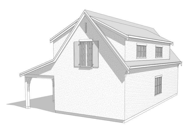 Home Plan - Exterior - Rear Elevation 5 for Farmhouse House Plan #1114-55 - 1 bed, 1 bath