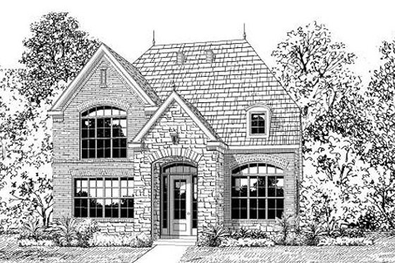 Exterior - Front Elevation for European House Plan #424-233 - 3 bed, 2.5 bath