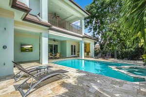 Exterior - Rear Elevation for Beach House Plan #548-20 - 4 bed, 4.5 bath