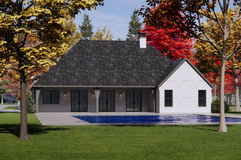 House Design - Exterior - Rear Elevation for European House Plan #1096-82 - 4 bed, 2 bath