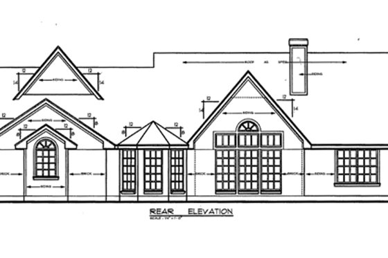 Exterior - Rear Elevation for Country House Plan #42-208 - 3 bed, 2 bath