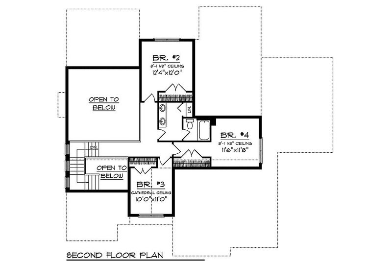 Home Plan - Floor Plan - Upper Floor House Plan #70-1104 - 4 bed, 2 bath