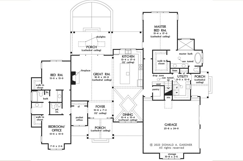 House Design - Floor Plan - Main Floor for Ranch House Plan #929-1193 - 3 bed, 2.5 bath