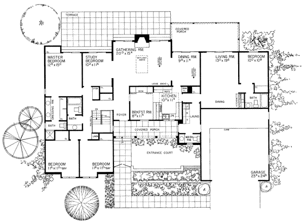 House Plan Design - Ranch Floor Plan - Main Floor Plan #72-208