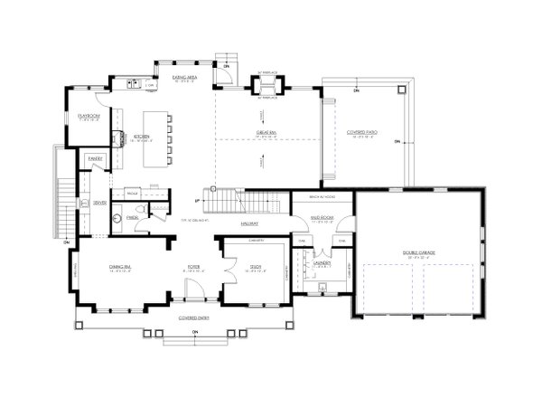 Colonial Floor Plan - Main Floor Plan #1114-18