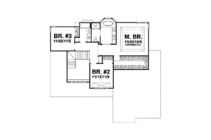 Floor Plan - Upper Floor for Traditional House Plan #50-256 - 3 bed, 2.5 bath
