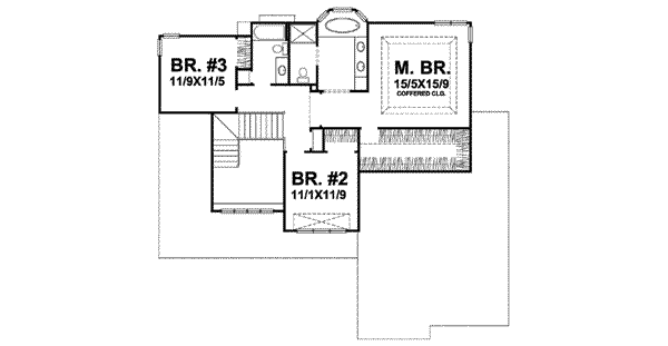 Traditional Floor Plan - Upper Floor Plan #50-256
