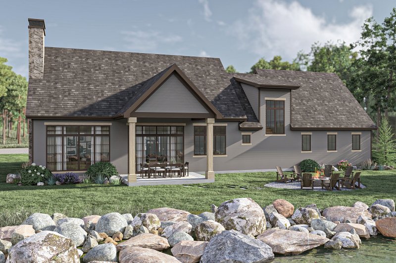 House Design - Exterior - Rear Elevation for Traditional House Plan #455-399 - 3 bed, 3 bath