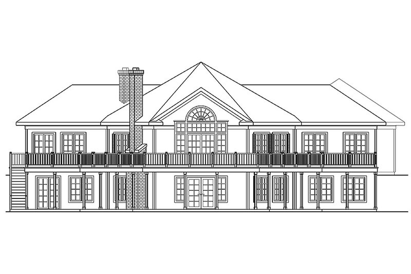 Home Plan - Exterior - Rear Elevation 1 for Ranch House Plan #124-203 - 3 bed, 2 bath