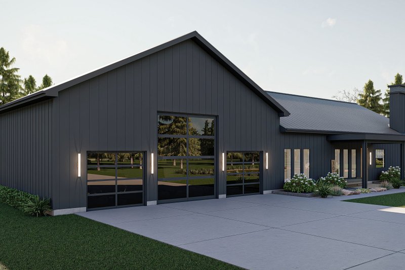 House Blueprint - Exterior - Other Elevation 3 for Barndominium House Plan #455-612 - 3 bed, 2.5 bath
