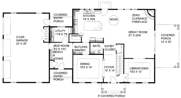 Traditional Floor Plan - Main Floor Plan #117-795